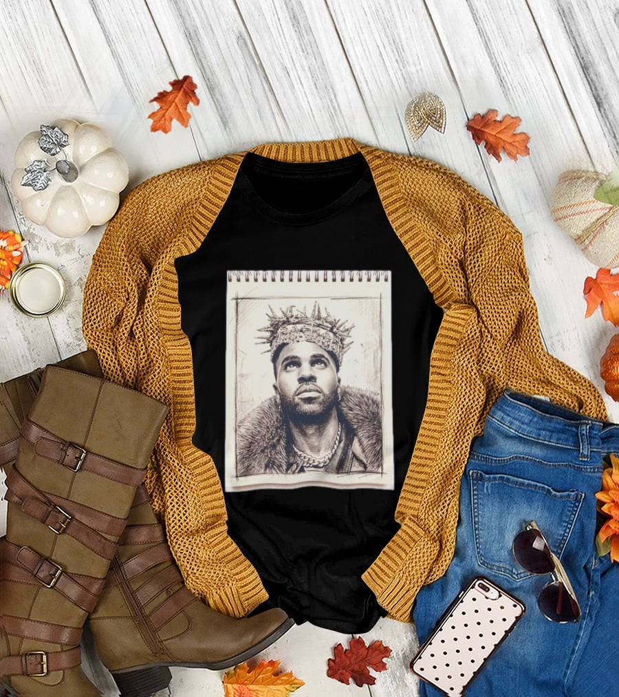 The Big Jason Derulo Sketchbook Crown Fur Chain T-Shirt