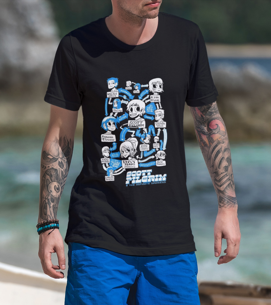 Scott Pilgrim Roommates Dating Sex Bob Omb Clash Demon Head T-Shirt