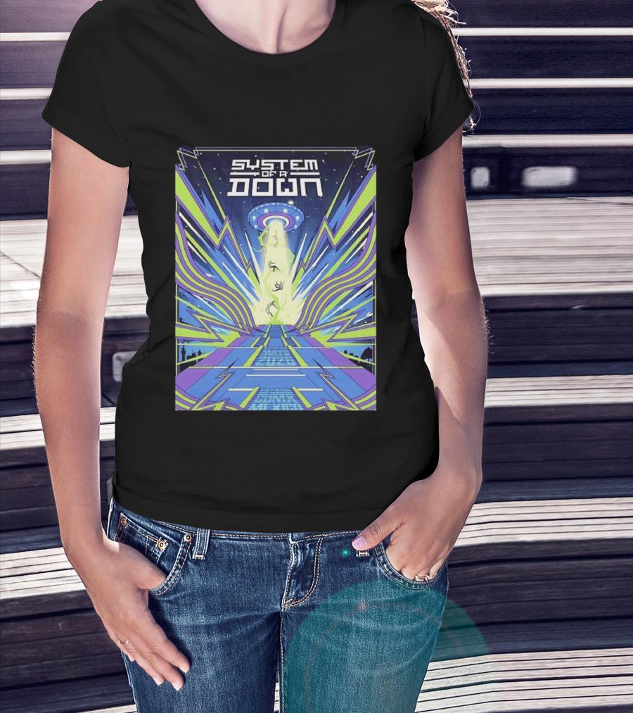 UFO Spaceship System Of A Down CDMX Mexico At Estadio GNP Seguros T-Shirt