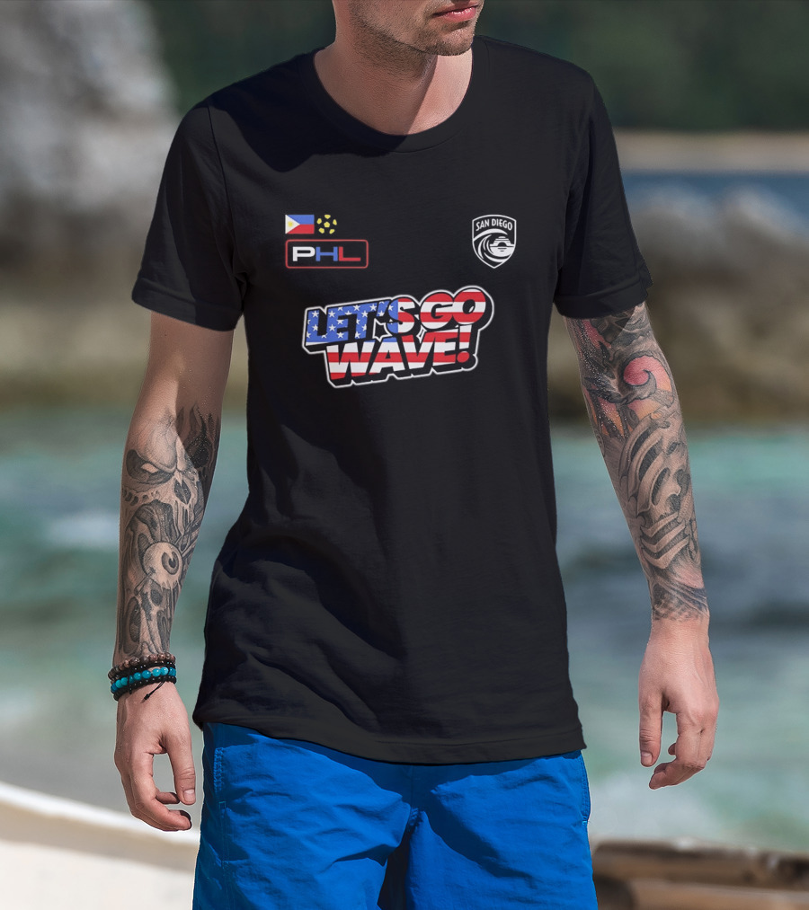 USA Let's Go Wave San Diego Wave FC PHL 2026 T-Shirt