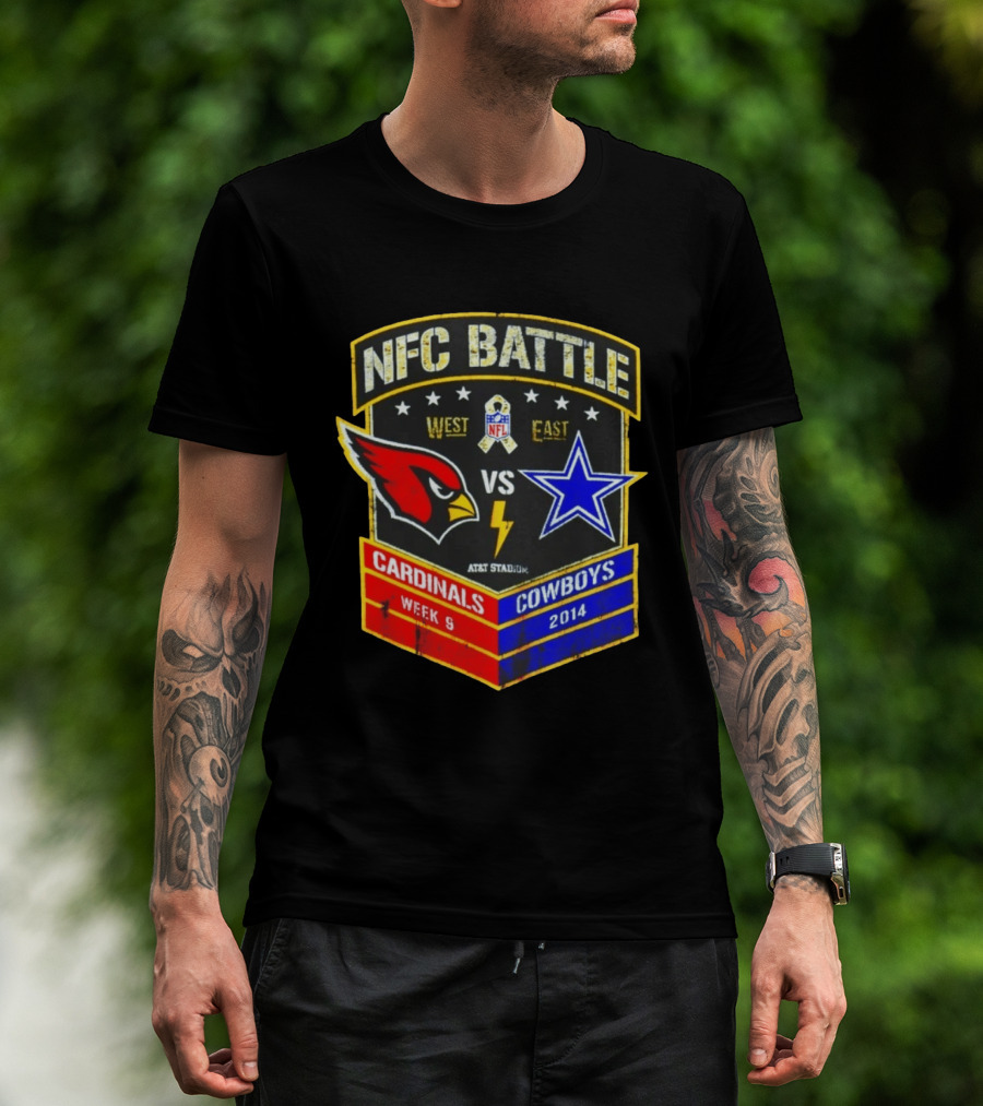 NFC Battle Cardinals Vs Cowboys 2014 Week 9 West East AT&T Stadium T-Shirt