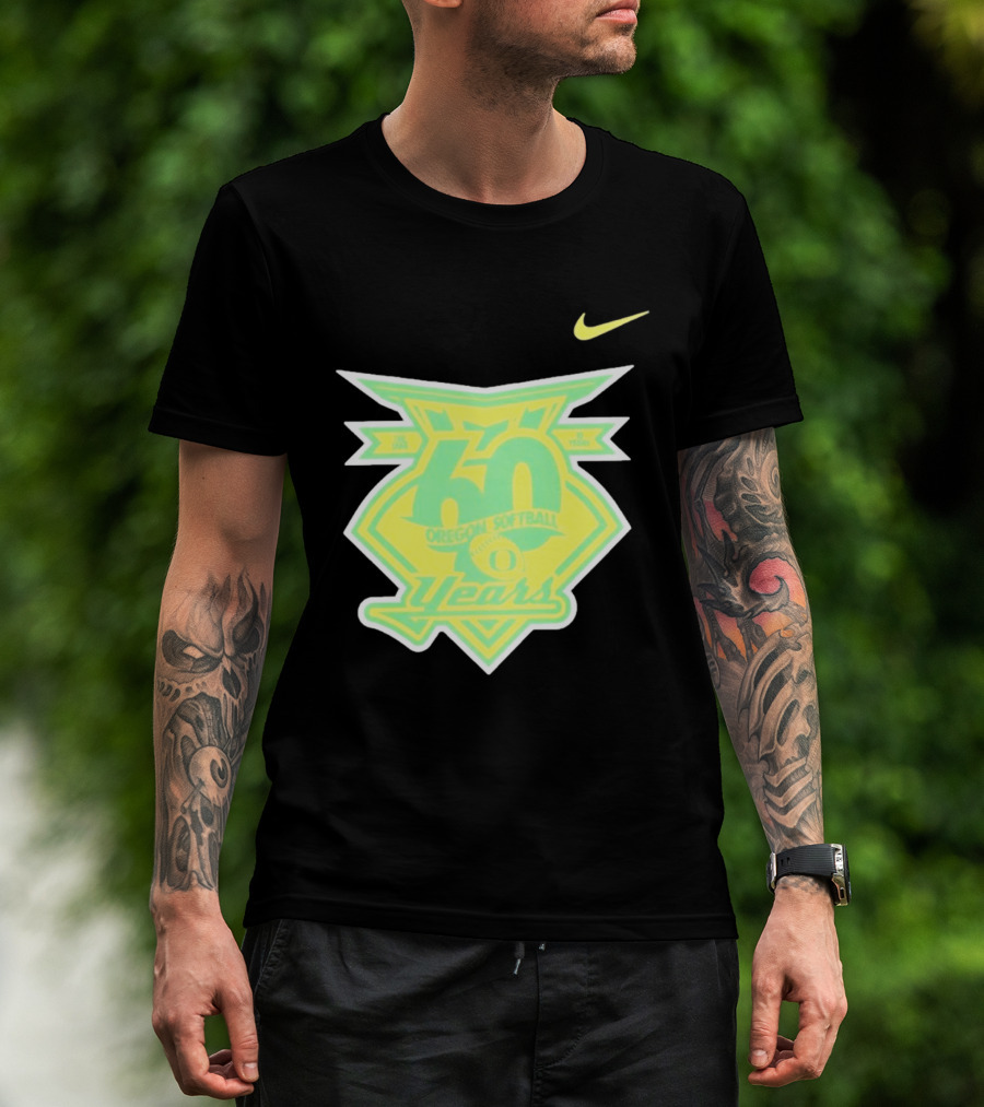 Oregon Softball 60 Years Anniversary Club Nike T-Shirt