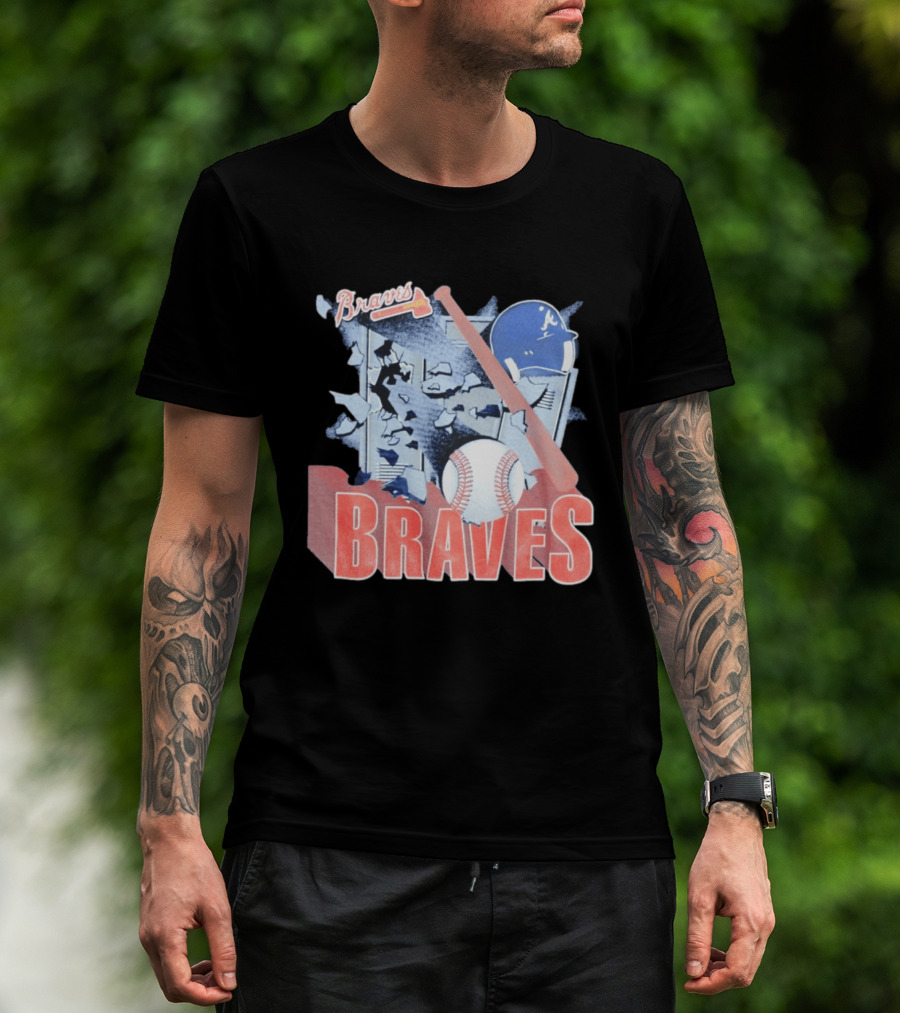 Braves Atlanta MLB 1994 Baseball Bat And Helmet T-Shirt