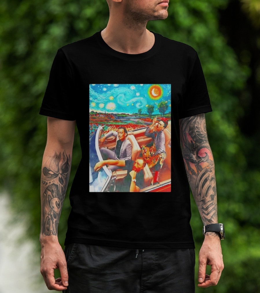 Salvador Dalí Frida Kahlo Vincent Van Gogh Starry Night Road Trip T-Shirt