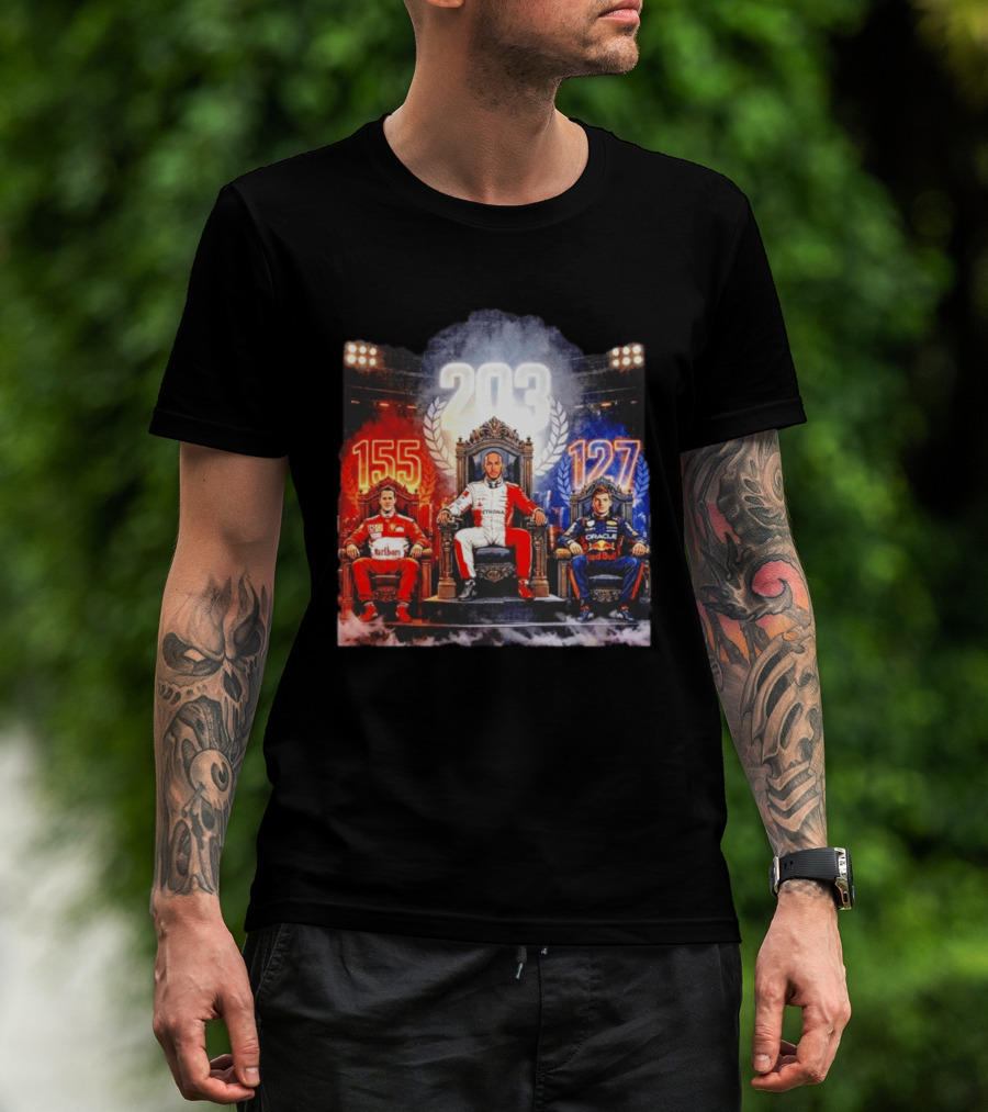 Michael Schumacher Lewis Hamilton Max Verstappen F1 155 203 127 Racing Legends T-Shirt