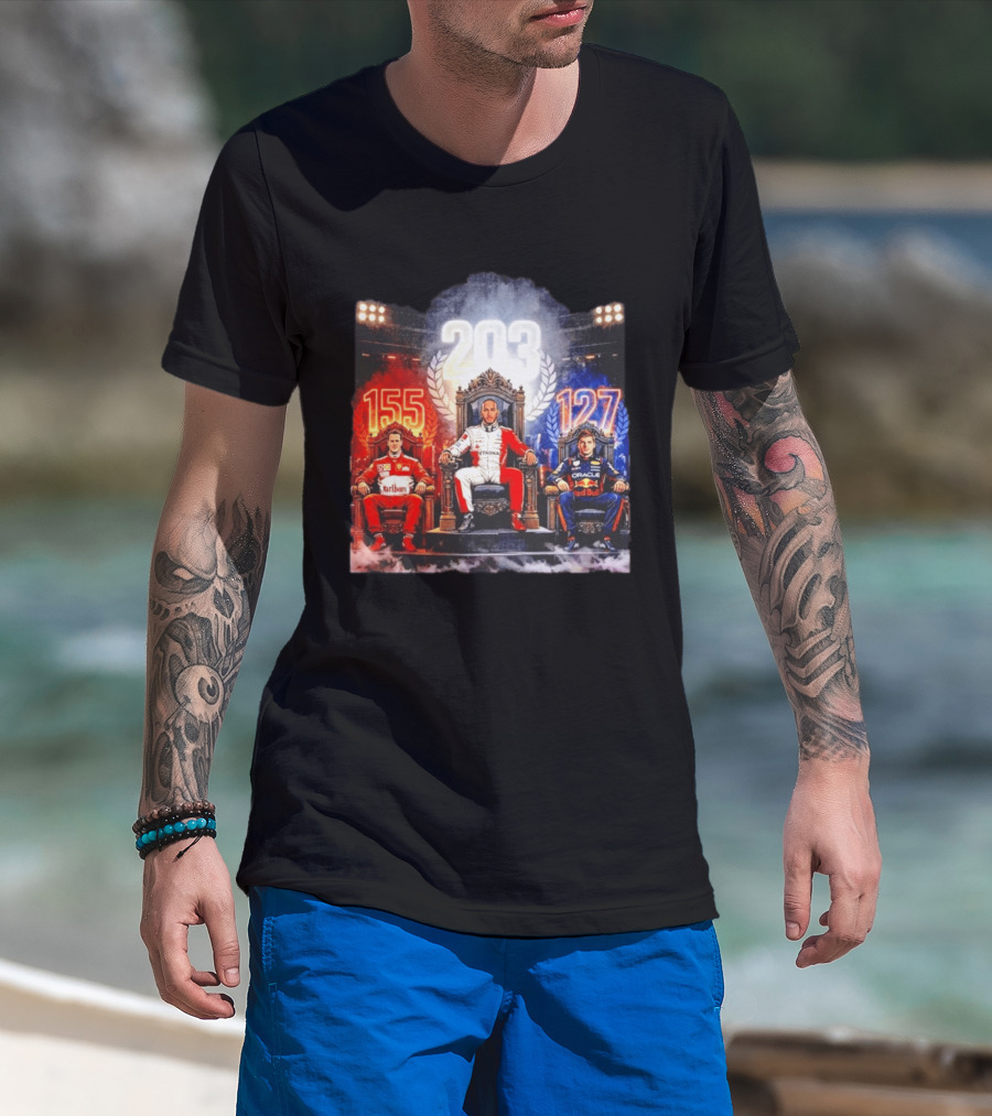 Michael Schumacher Lewis Hamilton Max Verstappen F1 155 203 127 Racing Legends T-Shirt