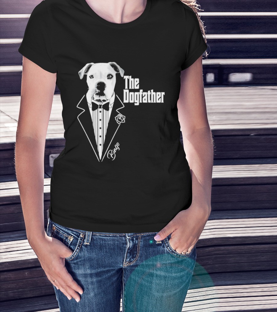 The Dogfather Bingo Tuxedo Bow Tie Rose Godfather Movie Pet Owner T-Shirt
