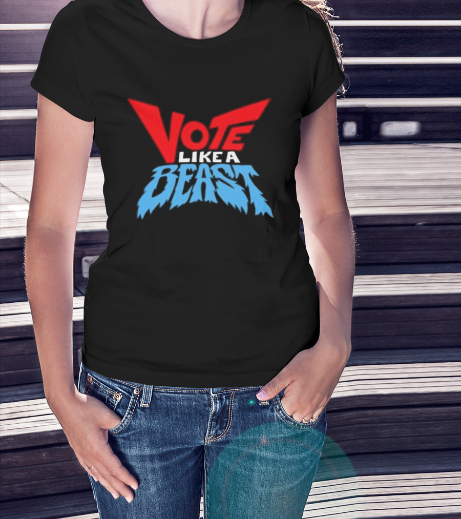Vote Like A Beast Bold Red Blue T-Shirt