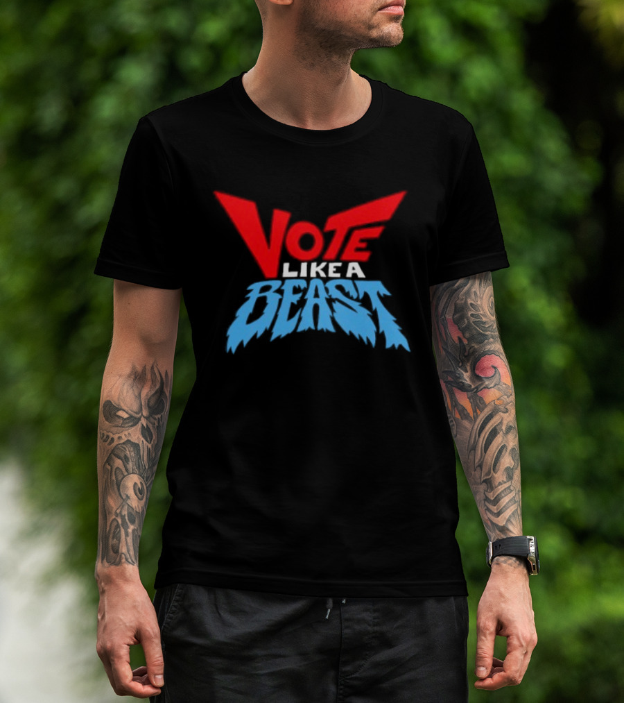 Vote Like A Beast Bold Red Blue T-Shirt