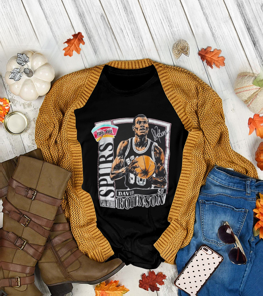 David Robinson San Antonio Spurs 50 Signature 90s Retro Basketball T-Shirt