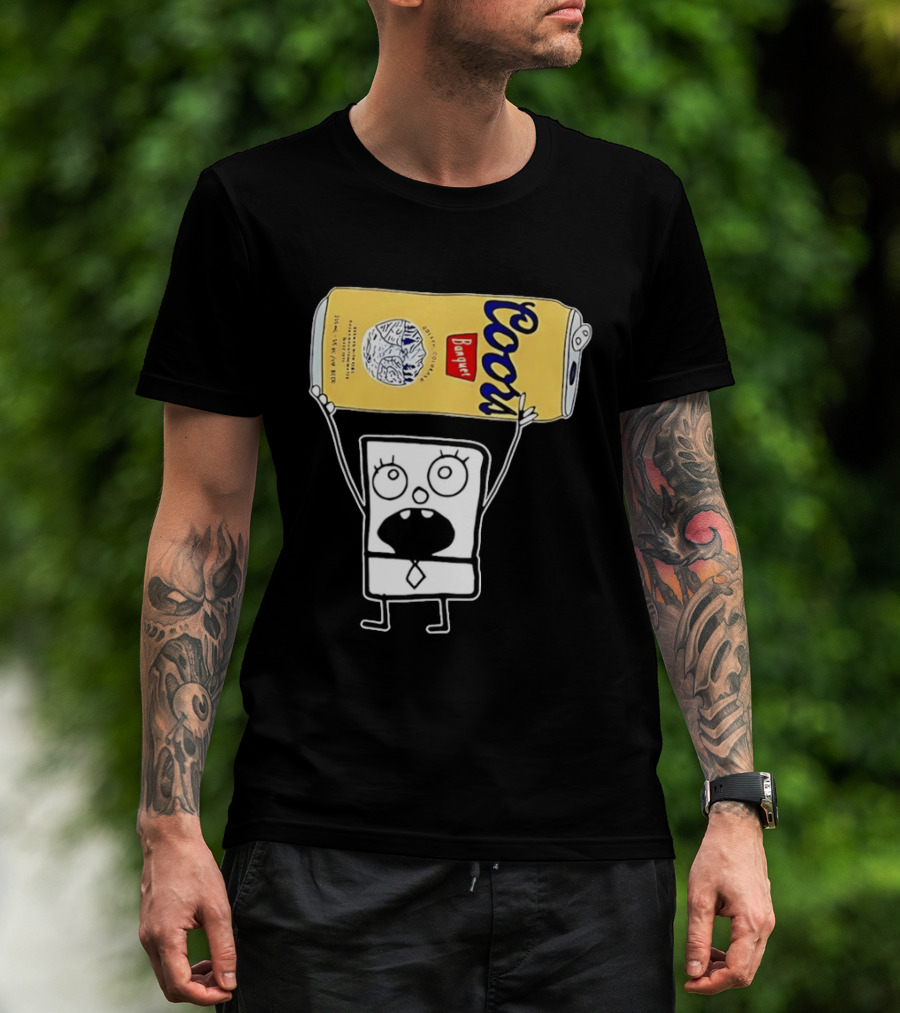 Coors Banquet Blocky Comic 355mL 5 Alc Vol Golden Colorado ESTD 1873 Refreshing T-Shirt