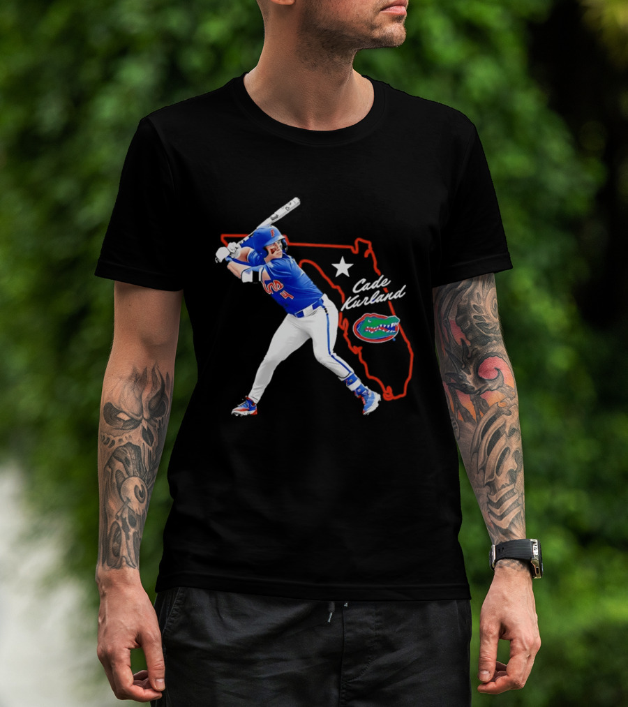 Cade Kurland Florida Gators Men's College Baseball NCAA Florida Outline Star Gators T-Shirt