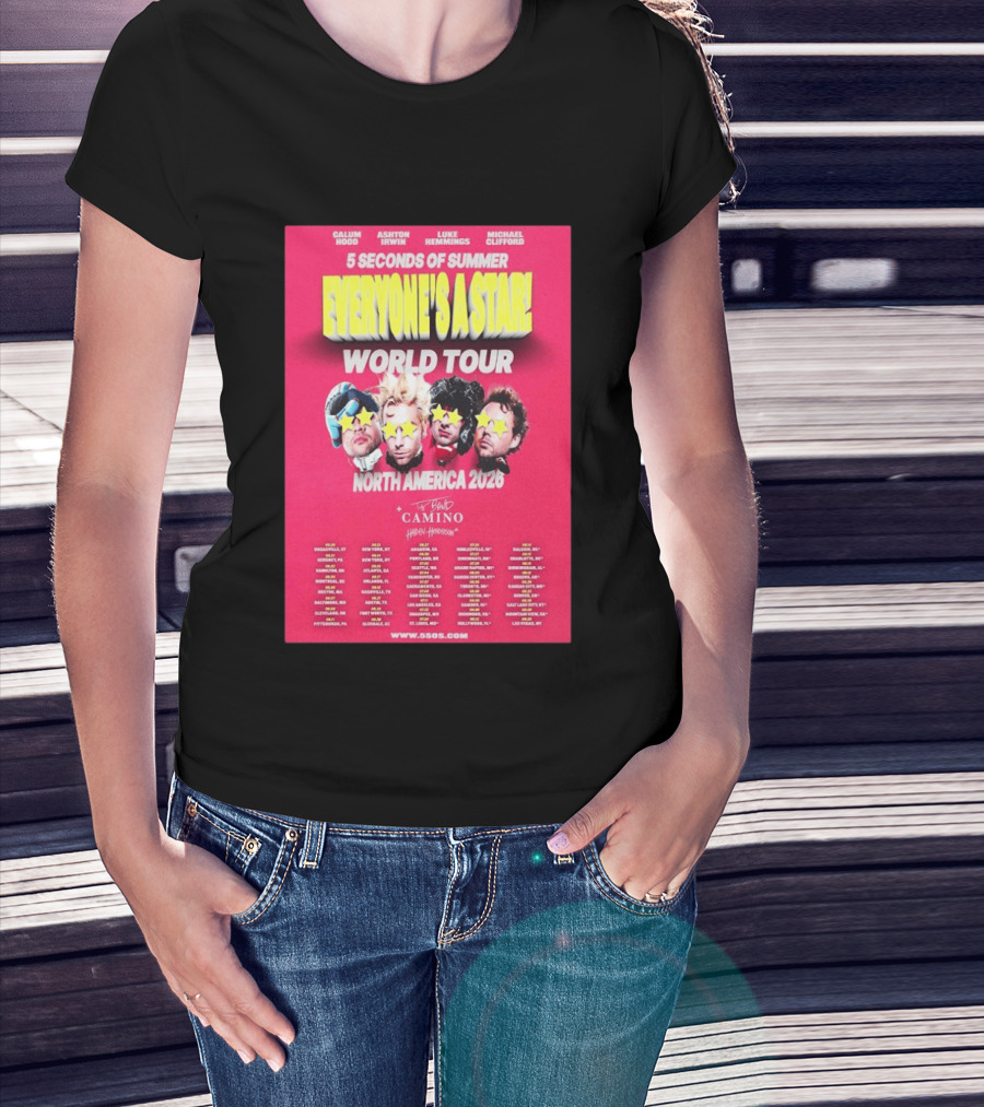 5 Seconds Of Summer Everyone's A Star World Tour North America 2026 Haiden Henderson T-Shirt