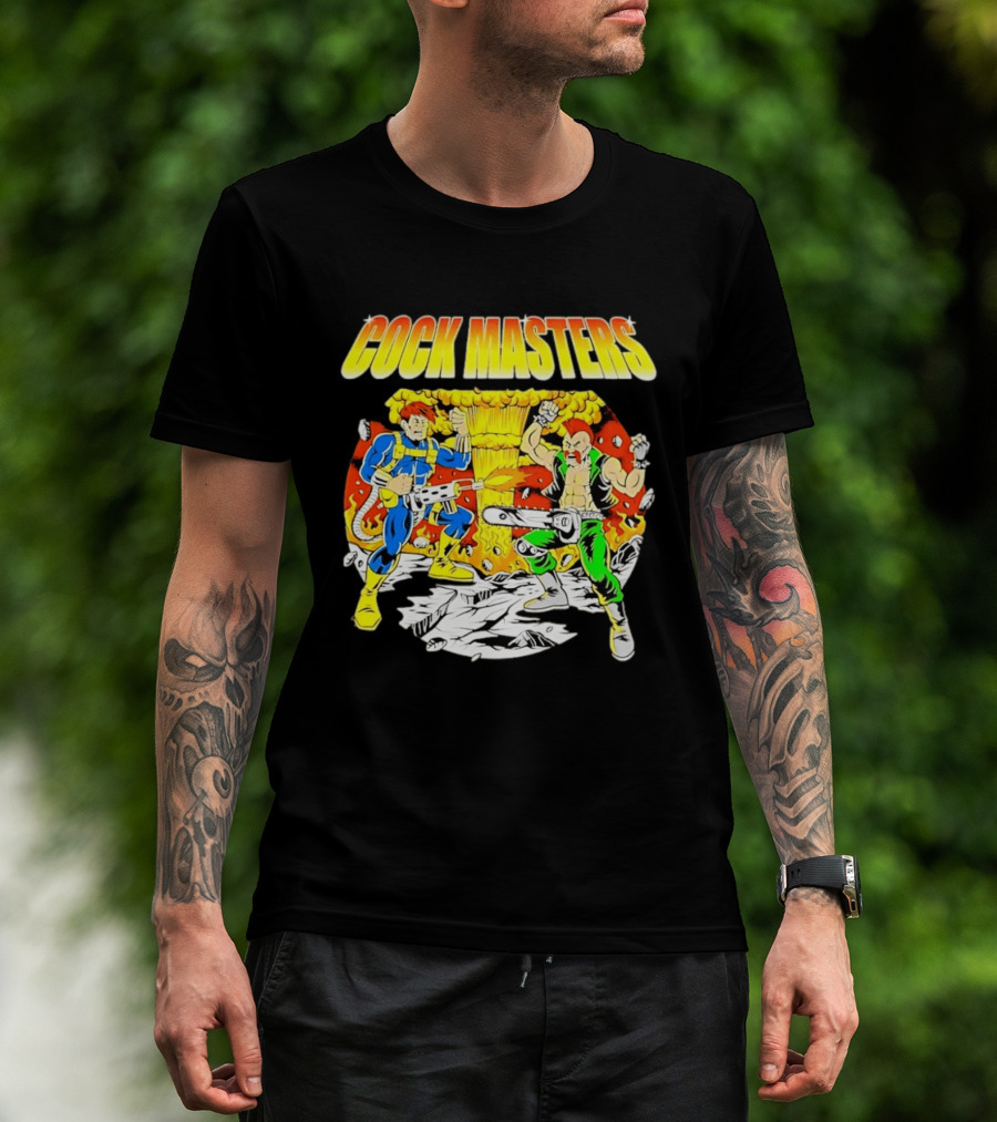 Cock Masters Cartoon Characters With Classic Action Pose T-Shirt