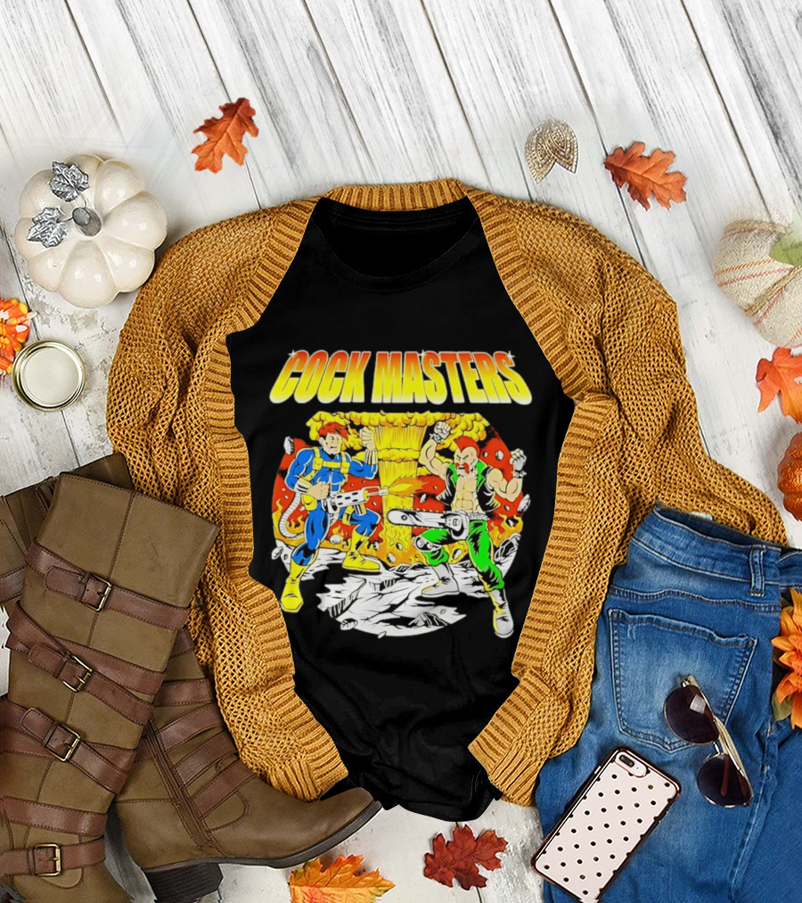 Cock Masters Cartoon Characters With Classic Action Pose T-Shirt
