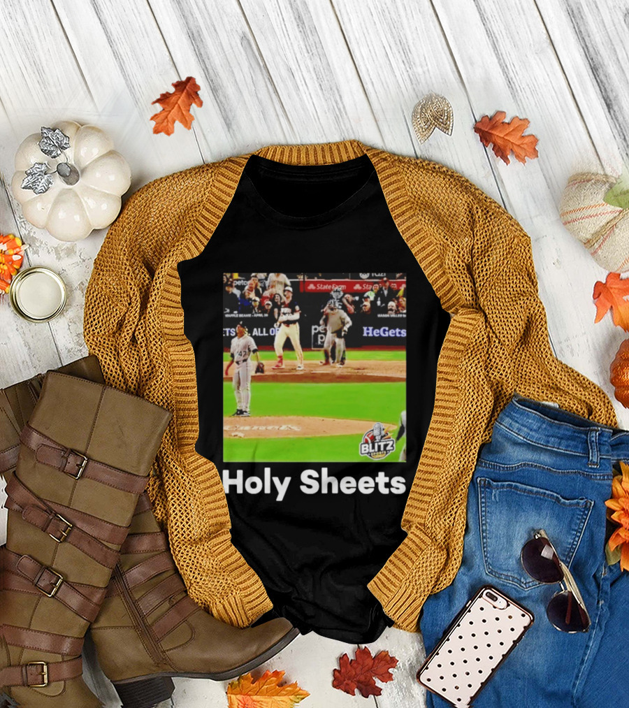 Padres Blitz Baseball Holy Sheets Petco Park T-Shirt
