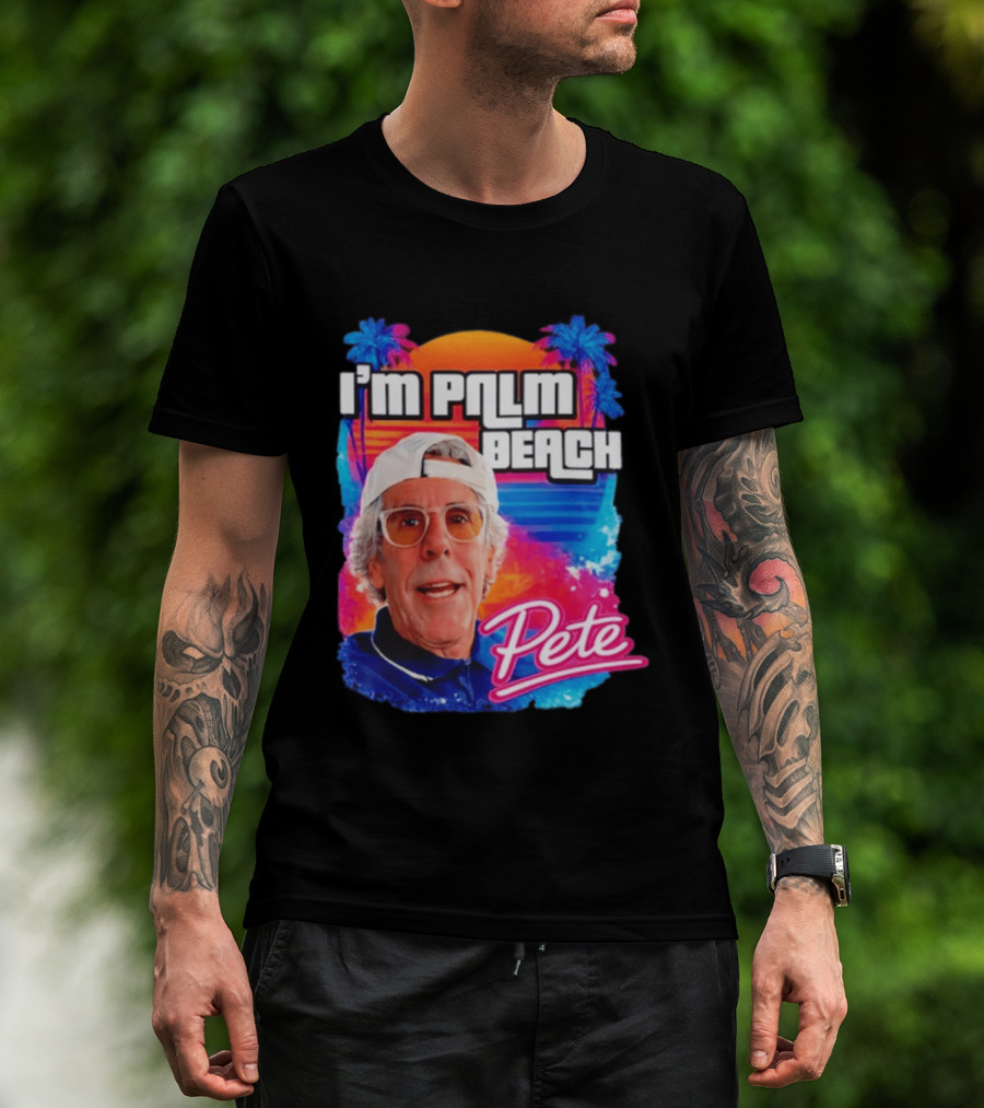 I'm Palm Beach Pete Retro Sunset Tropical Vibes Ocean Blue T-Shirt