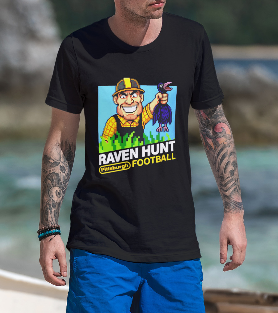 Raven Hunt Pittsburgh Football 8bit Game T-Shirt