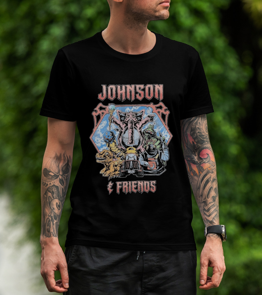 Johnson And Friends Elephant Dinosaur Robot Cartoon T-Shirt