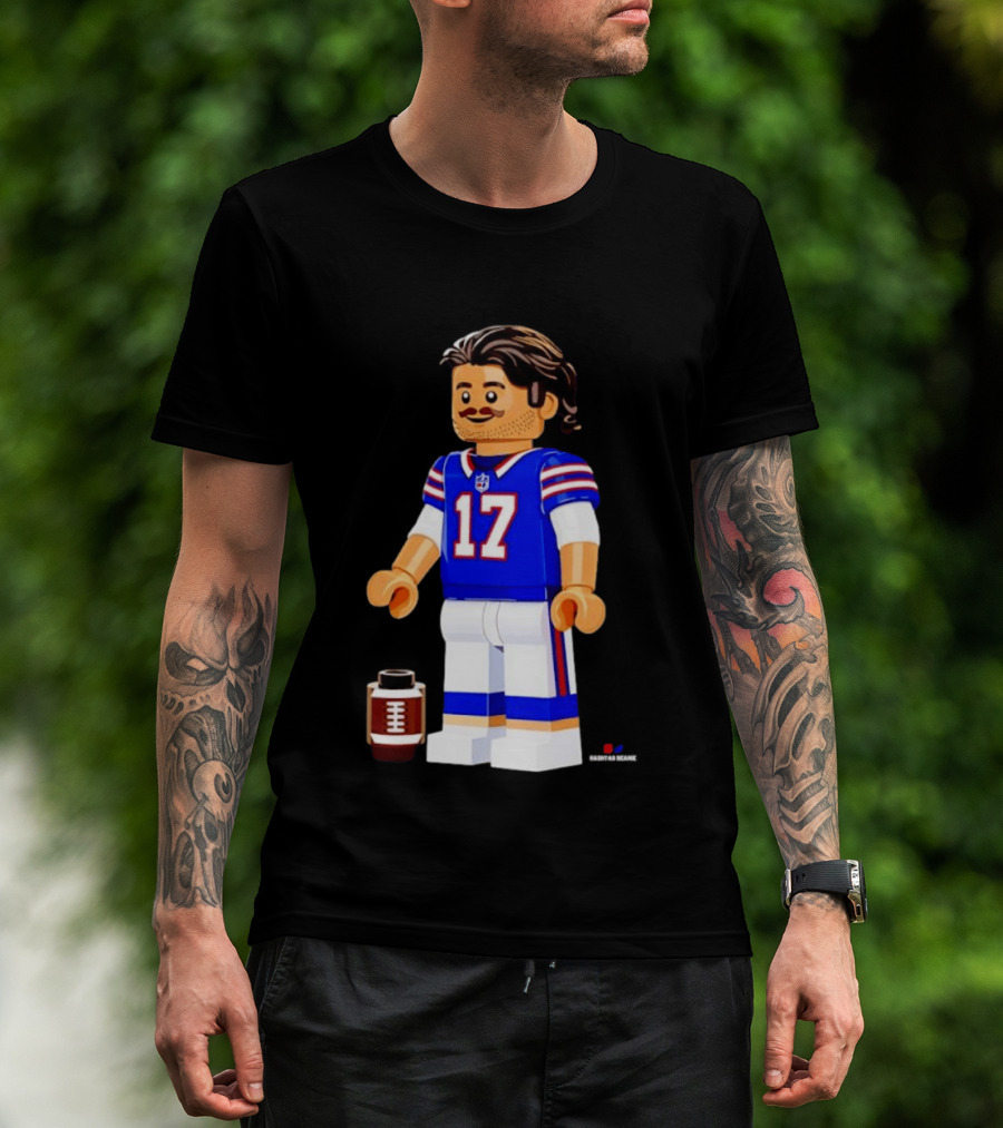 Lego Josh Allen Buffalo Bills 17 Quarterback Minifigure Football Fan Collectible T-Shirt