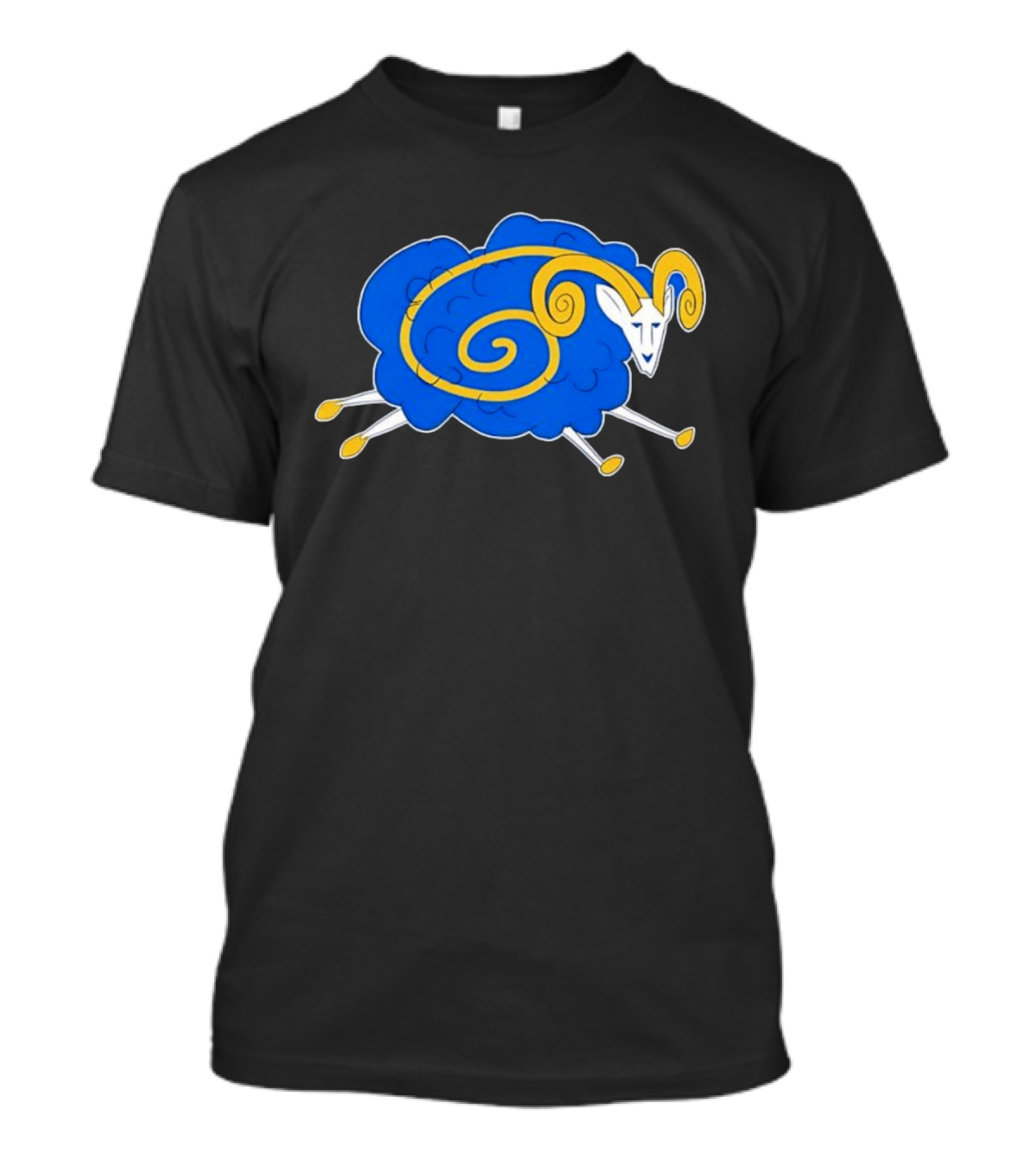 Los Angeles Rams Cursed Spiral Blue Sheep T-Shirt