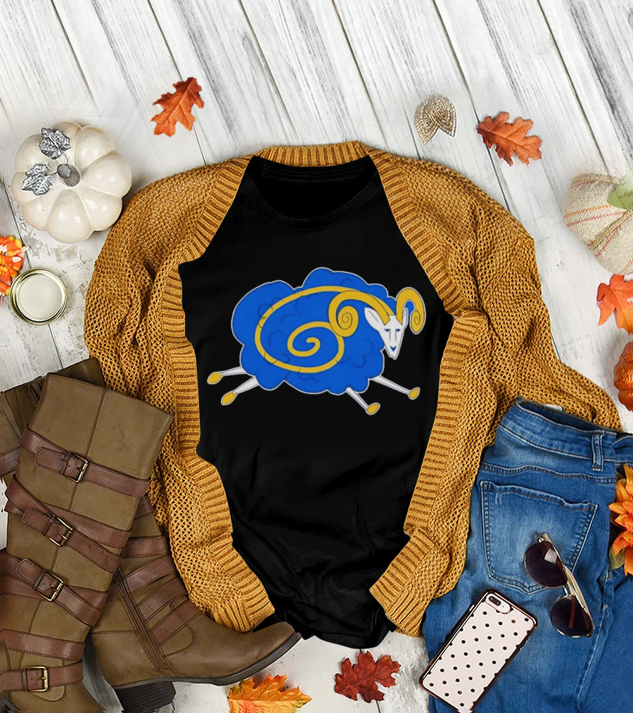 Los Angeles Rams Cursed Spiral Blue Sheep T-Shirt