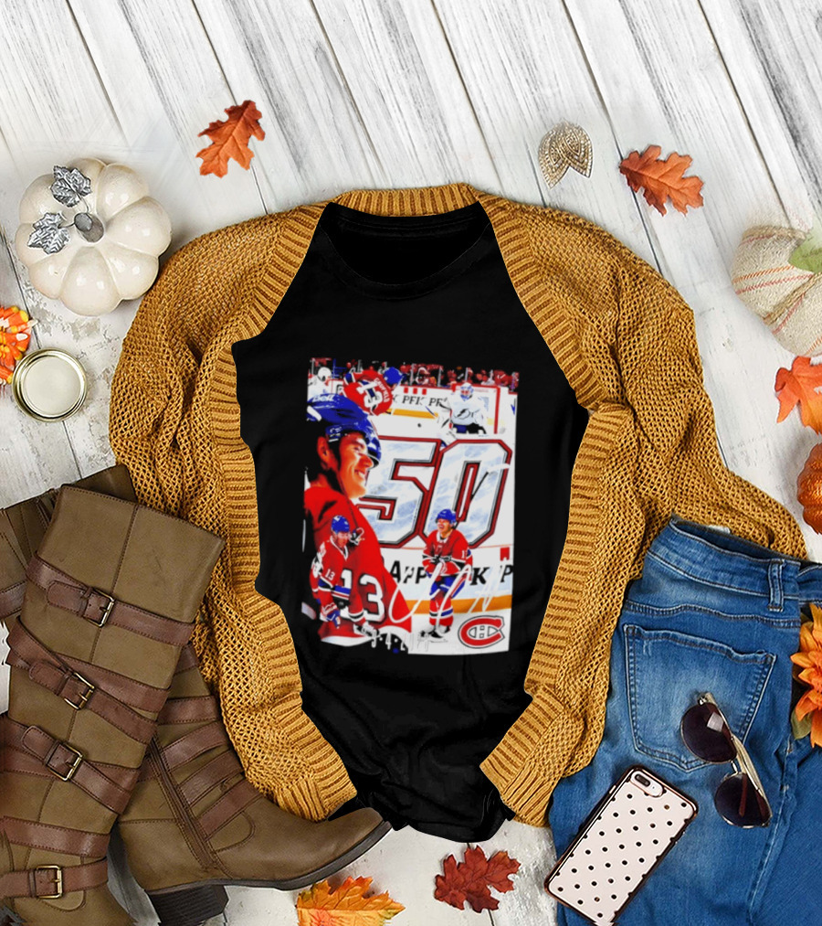 Montreal Canadiens Cole Caufield 50 Goals Celebration 2026 T-Shirt