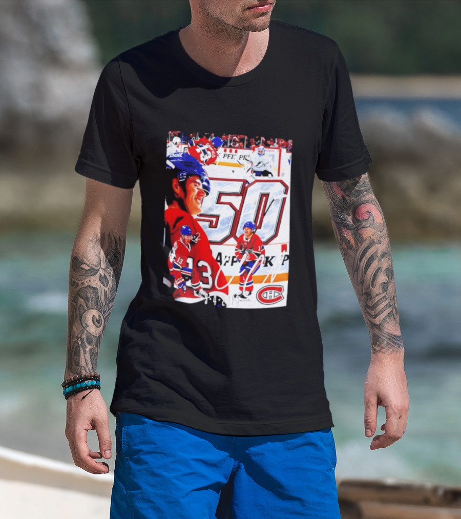 Montreal Canadiens Cole Caufield 50 Goals Celebration 2026 T-Shirt