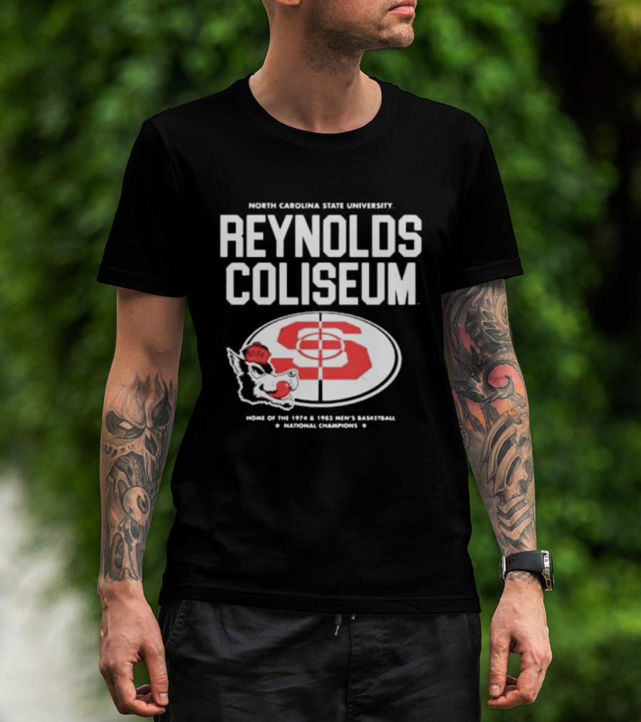 NC State University Reynolds Coliseum Home Of 1983 NCAA Men's Basketball Champions T-Shirt