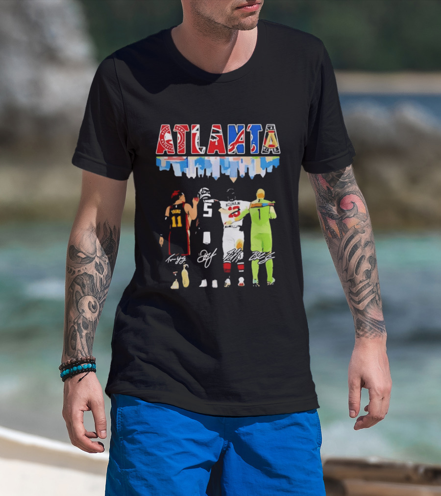 Atlanta Sports Trae Young Ronald Acuña Jr Hawks Falcons Braves United FC NBA MLB MLS T-Shirt