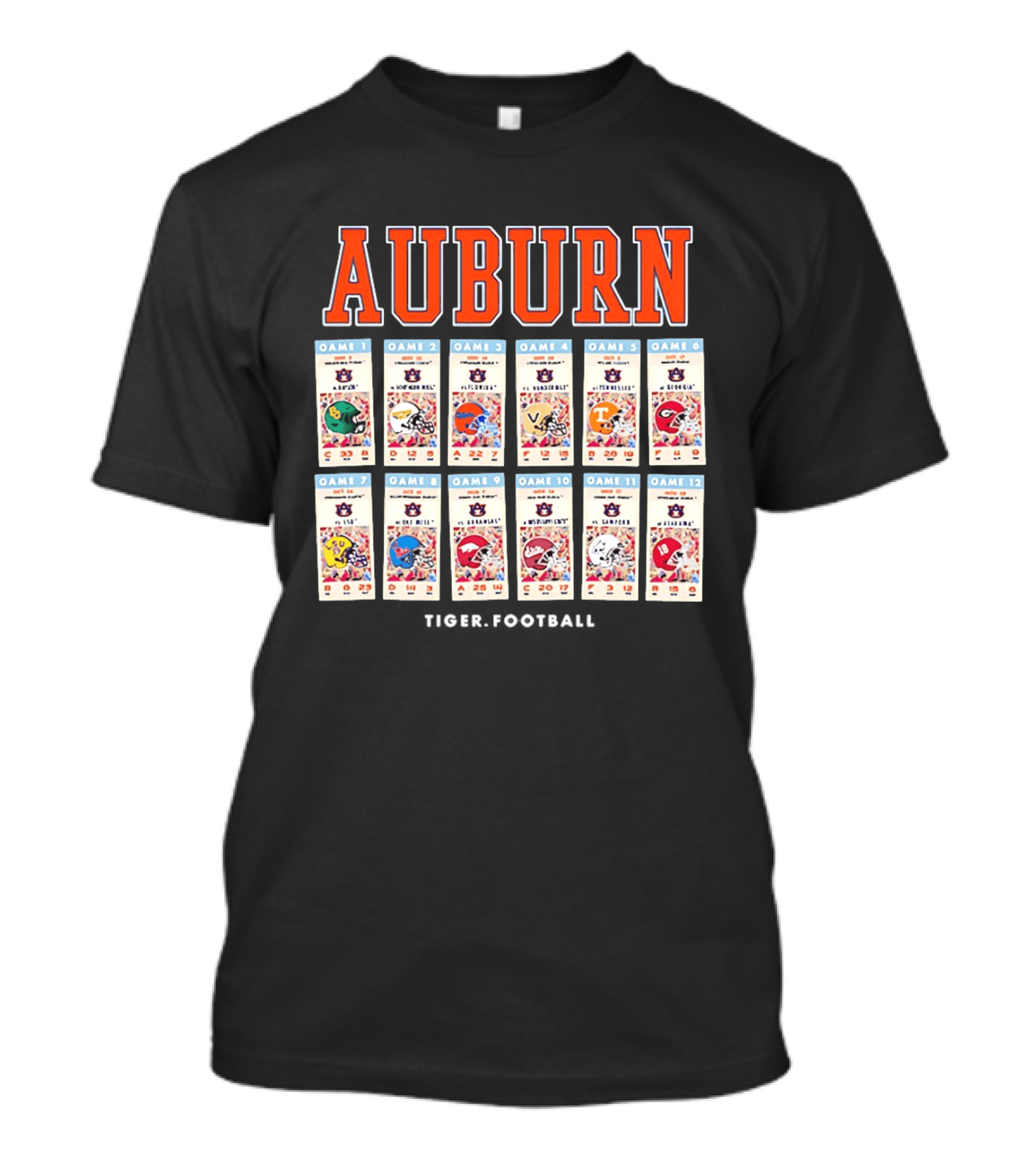 Auburn Football Schedule 2023 Game Days Baylor Florida Vanderbilt Tennessee LSU Alabama T-Shirt