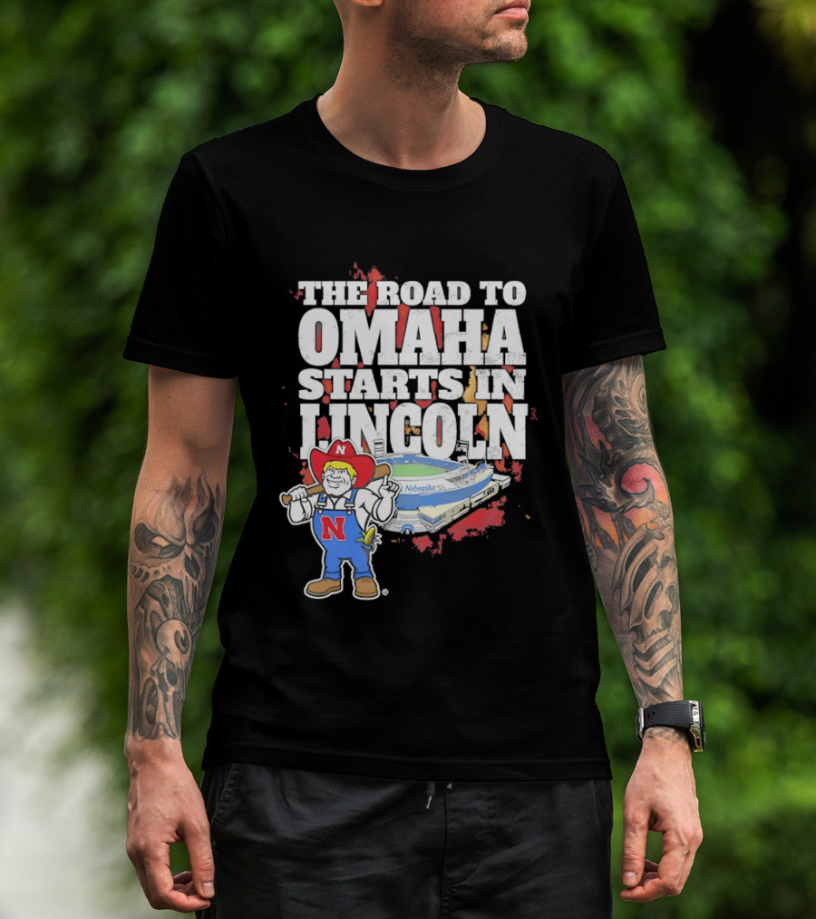 Herbie Husker Cornhuskers Road To Omaha Lincoln Nebraska Stadium T-Shirt