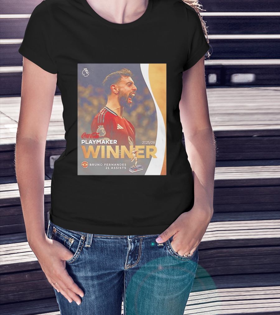 Coca Cola Playmaker Winner Bruno Fernandes Manchester United 2025/26 21 Assists T-Shirt