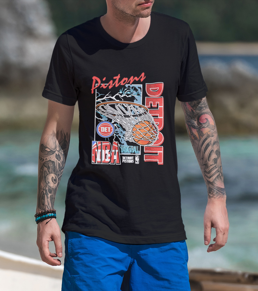 Pistons Detroit NBA Basketball DET Hoops 6 T-Shirt