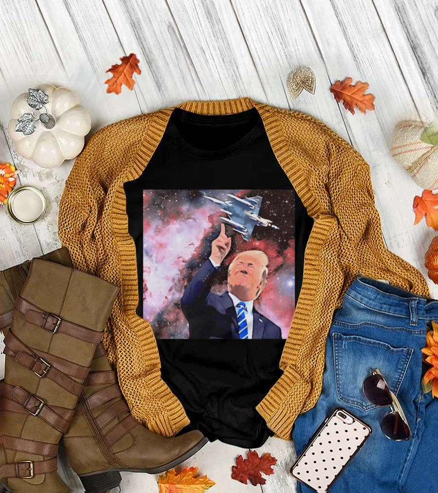 Donald Trump Stellar Commander Galaxy Jet Space Scene T-Shirt