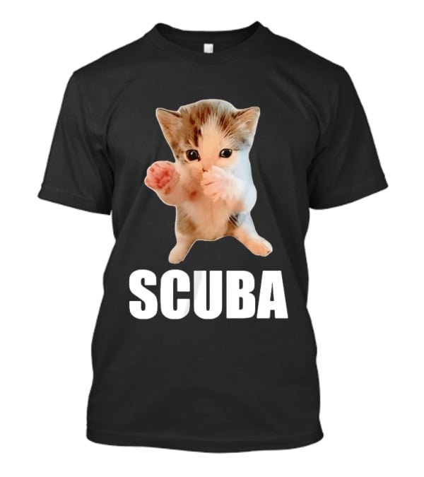 Kitten Cat Feline Pet Animal Martial Arts Scuba Meme Warrior Defender T-Shirt