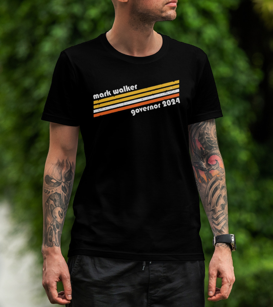 Mark Walker Governor 2024 Orange Yellow White Stripes T-Shirt
