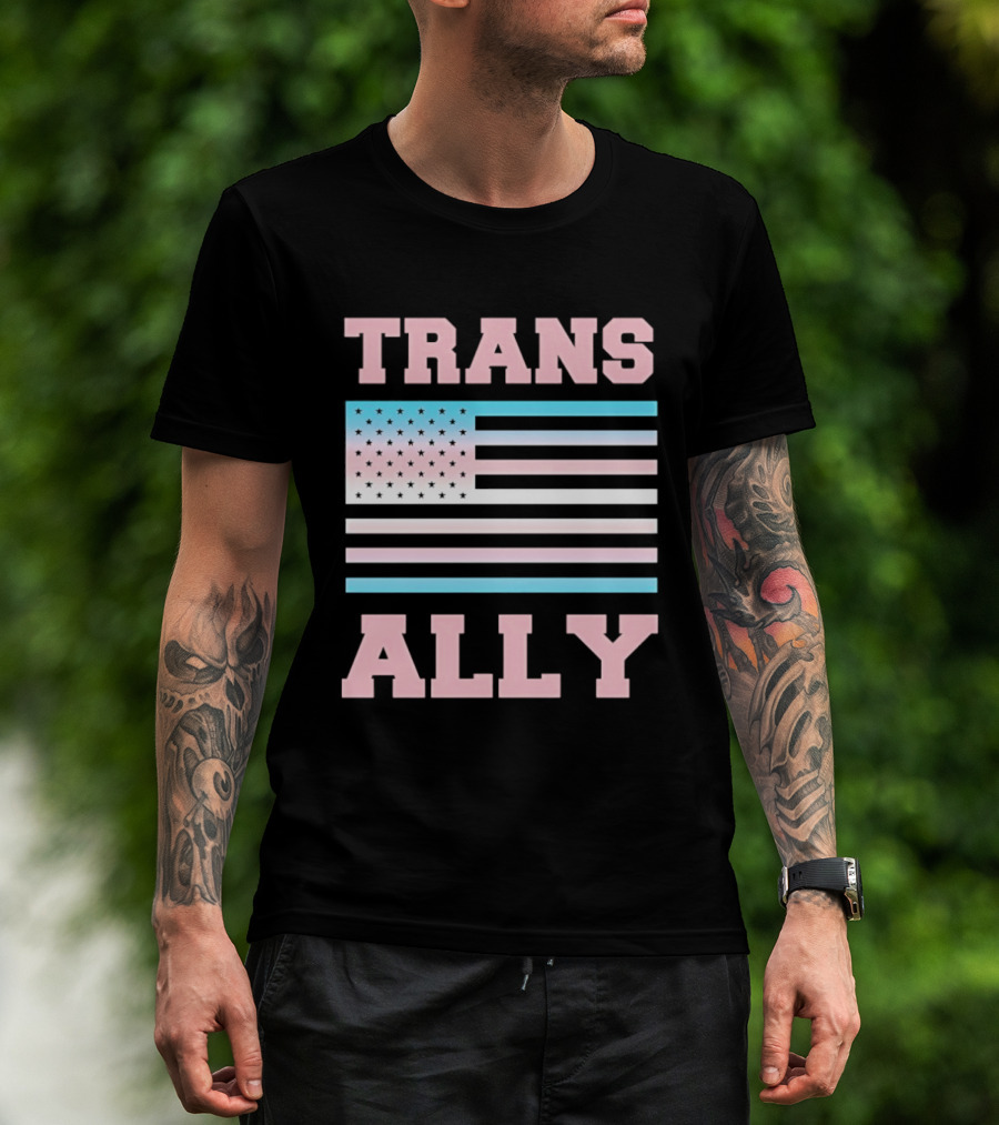 Trans Ally Pride USA Flag T-Shirt