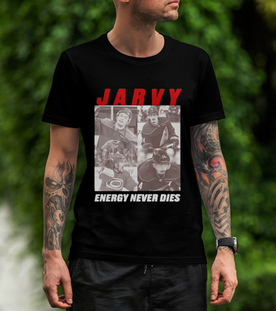 Seth Jarvis Jarvy Carolina Hurricanes Energy Never Dies T-Shirt