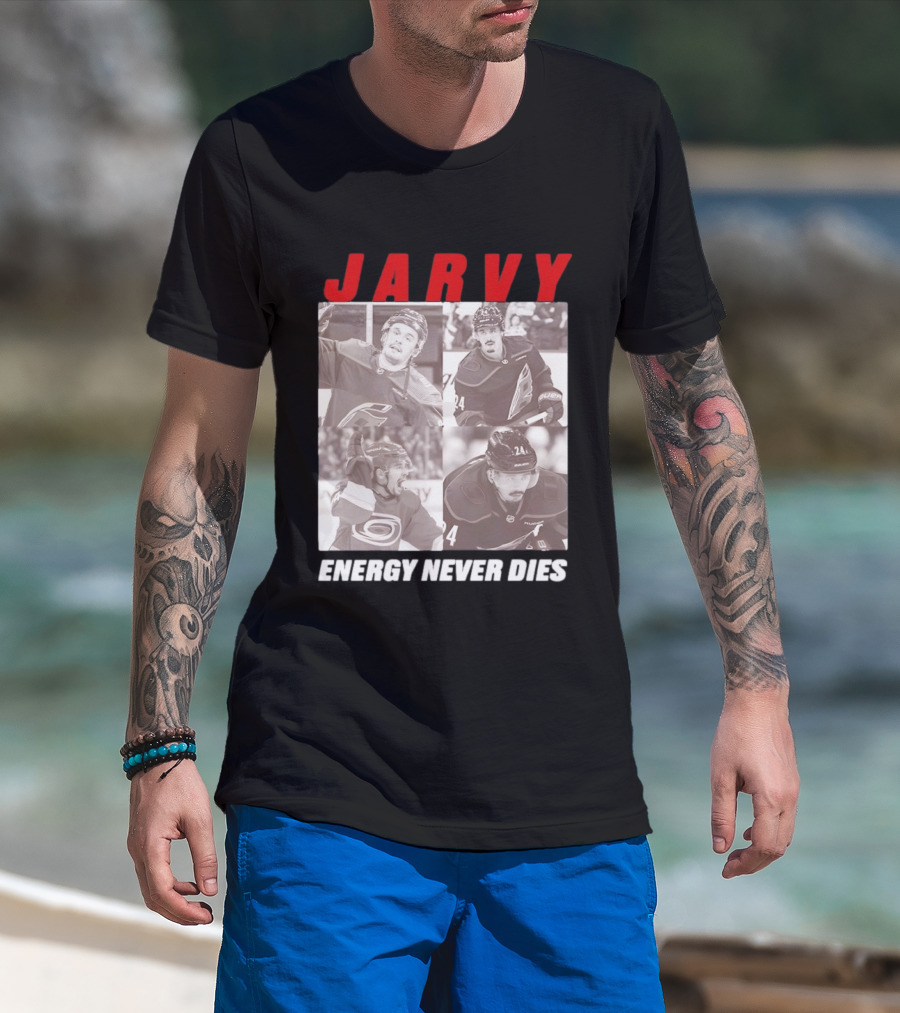 Seth Jarvis Jarvy Carolina Hurricanes Energy Never Dies T-Shirt
