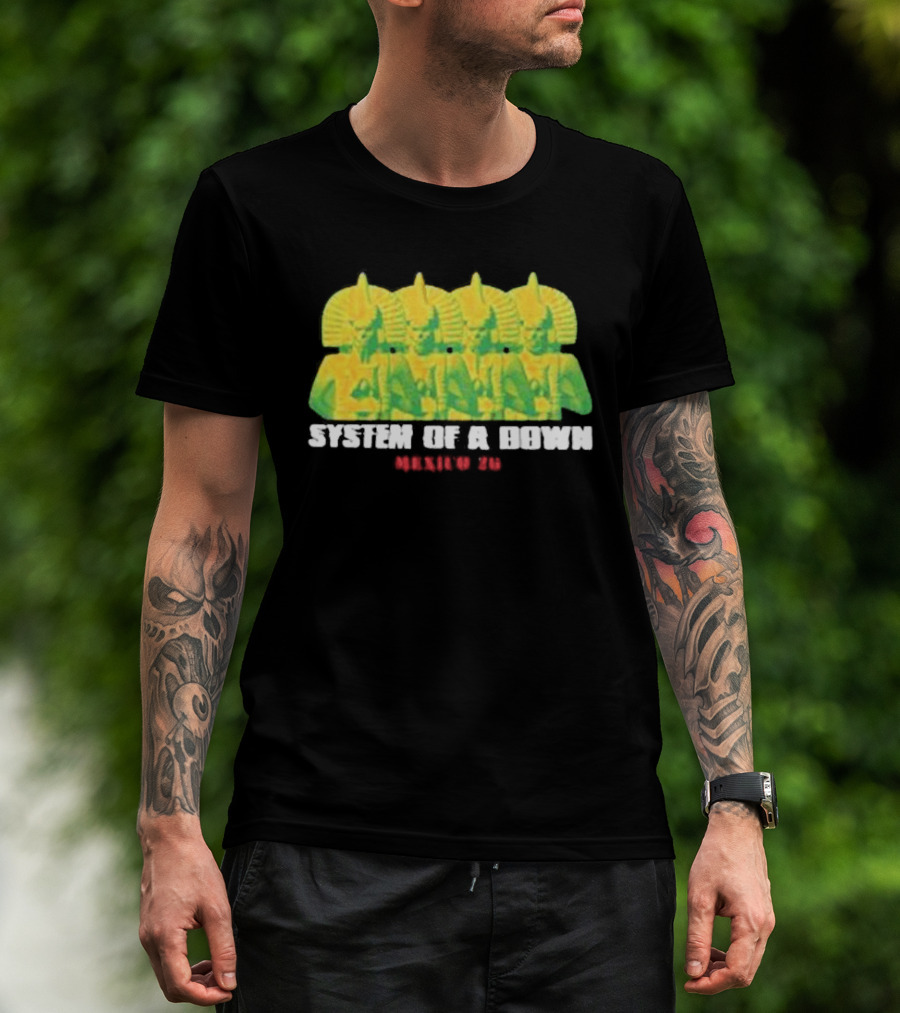 Original System Of A Down Pharaohs CDMX Mexico 2026 Event Estadio GNP Seguros May 27 28 T-Shirt