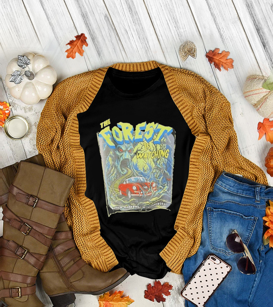 The Forest Is Ing Busch Gardens Williamsburg Red Car And Creepy Trees T-Shirt