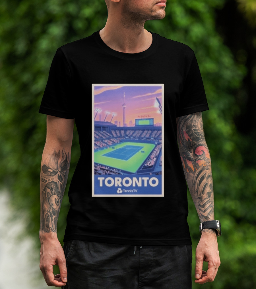 Toronto Tennis Stadium Illustration Tennis TV T-Shirt