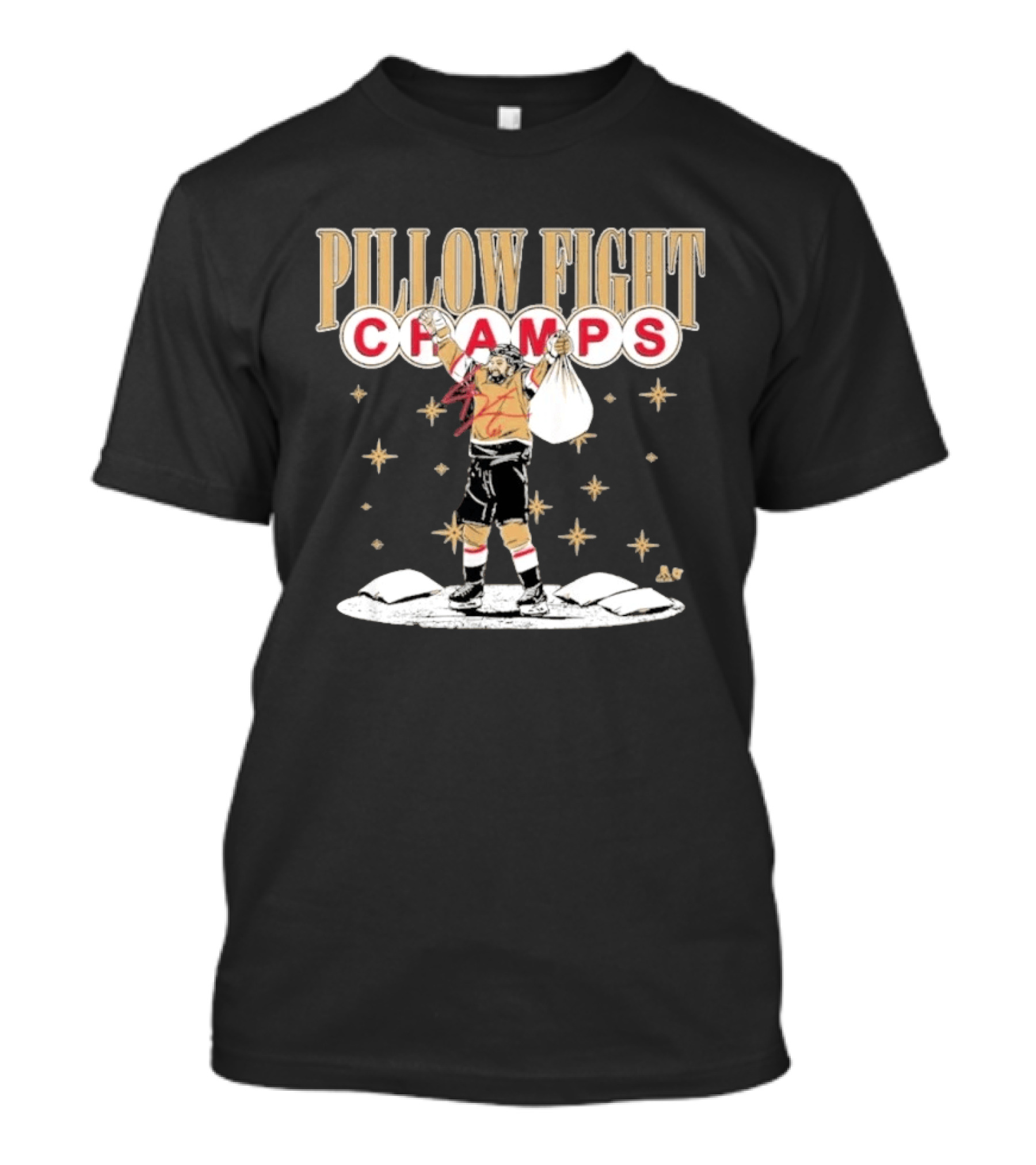 Pillow Fight Champs Vegas Hockey Celebration With Stars And Pillows T-Shirt