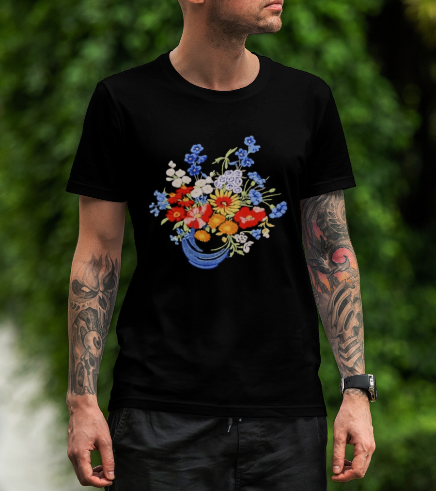 Floral Garden Vibrant Watercolor Bouquet T-Shirt