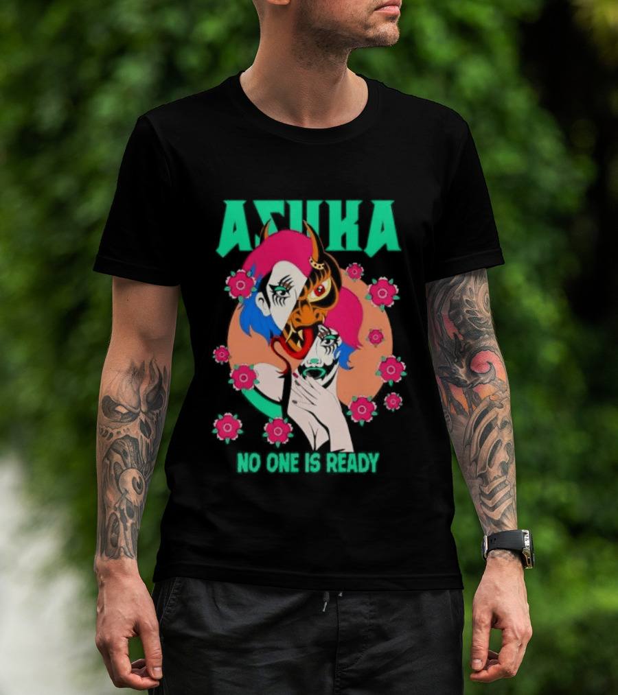 Asuka No One Is Ready Masked Floral T-Shirt