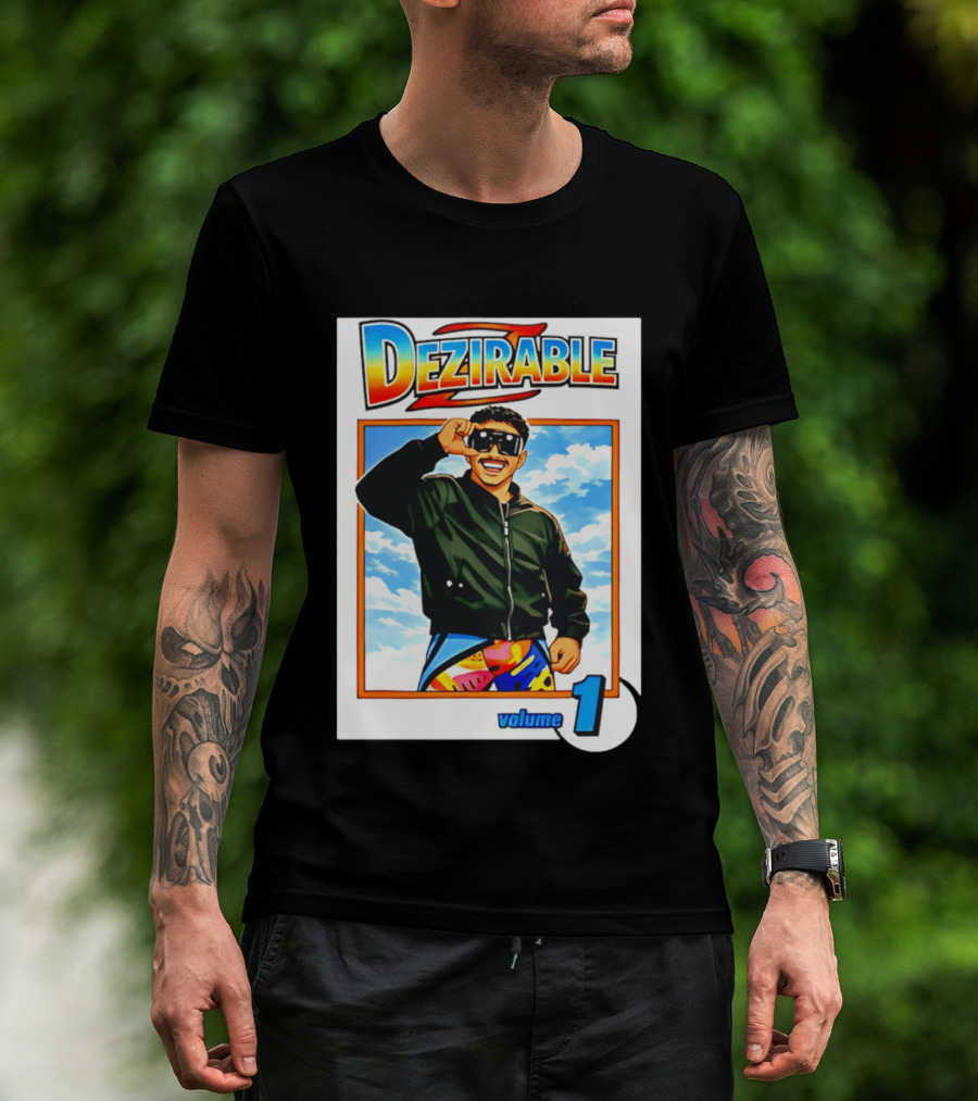 Dezirable Volume 1 Manga Cover Retro Style Sunglasses Colorful T-Shirt