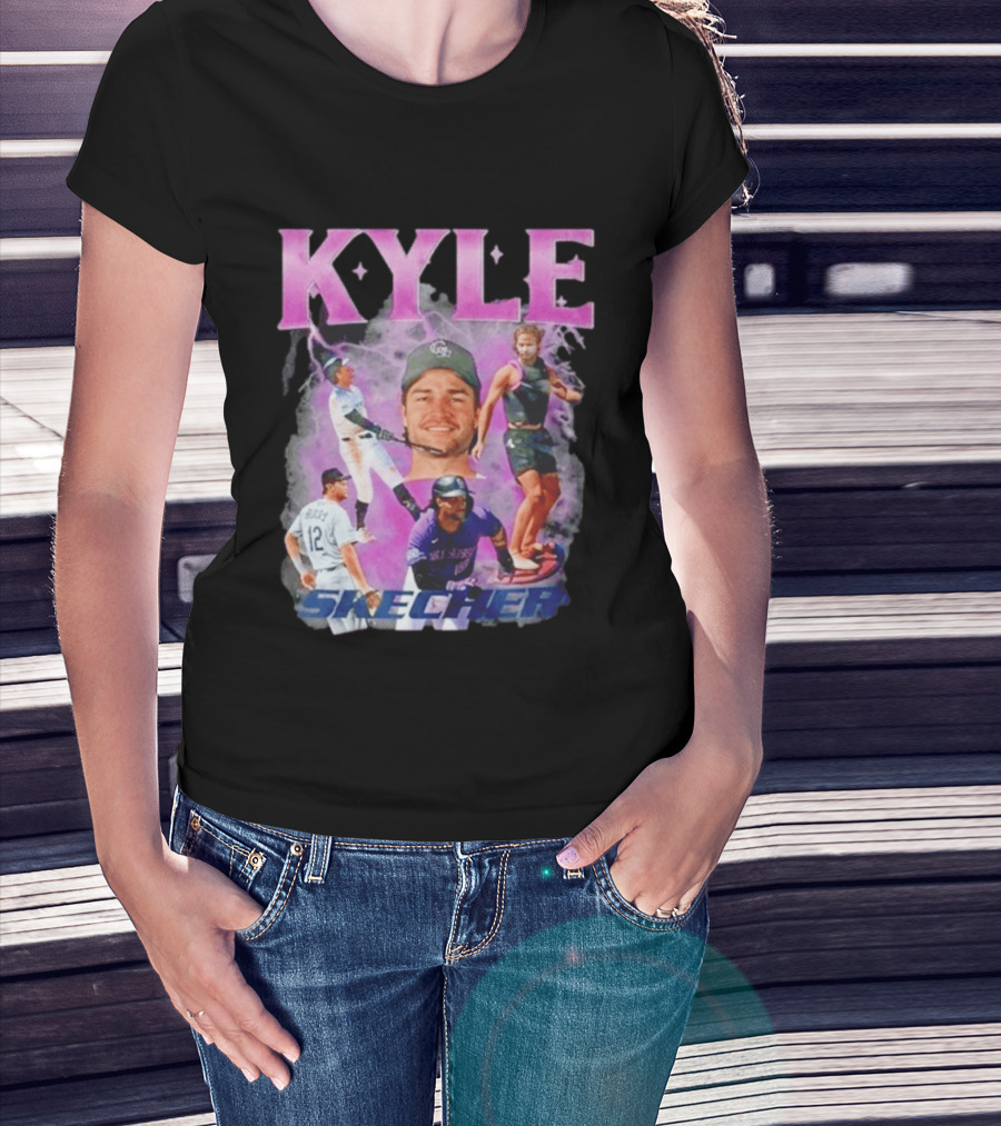 Kyle Skechers Baseball Player Collage T-Shirt