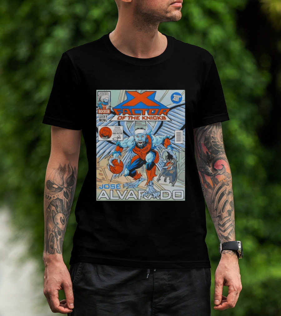 Knicks Jose Alvarado X Factor Comic Style New York Basketball Player T-Shirt