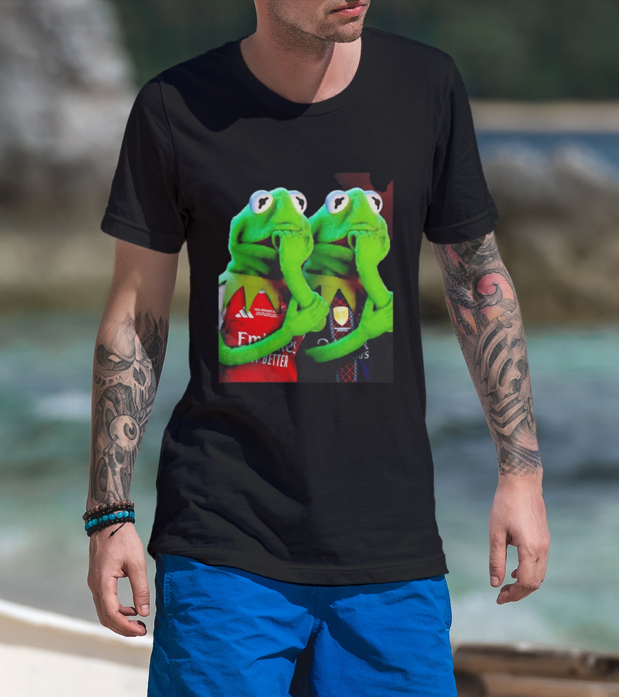 Kermit The Frog Thinking Arsenal Paris Saint Germain Final Budapest Emirates Groupama 2023 T-Shirt